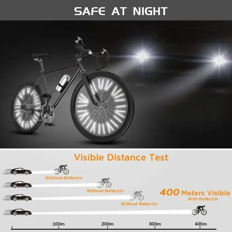 12 Pack Reflective Mount Clips For Bicycle Wheel Spokes Spoke Reflector Strips For MTB Bike Night Visibility