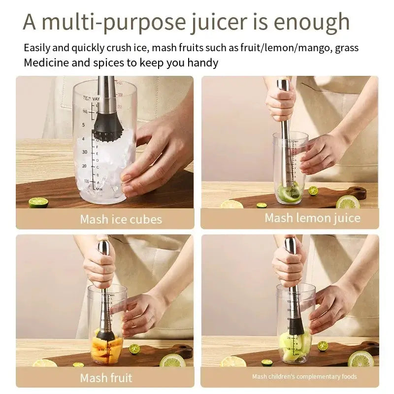 Stainless Steel Crushed Ice Hammer Multifunction Bar Tool Swizzle Stick