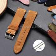 CalfskinCo Quick Release Suede Watch Strap For Seiko 18mm 20mm 22mm And Huawei GT3 GT4 14mm 16mm Calfskin Wristband