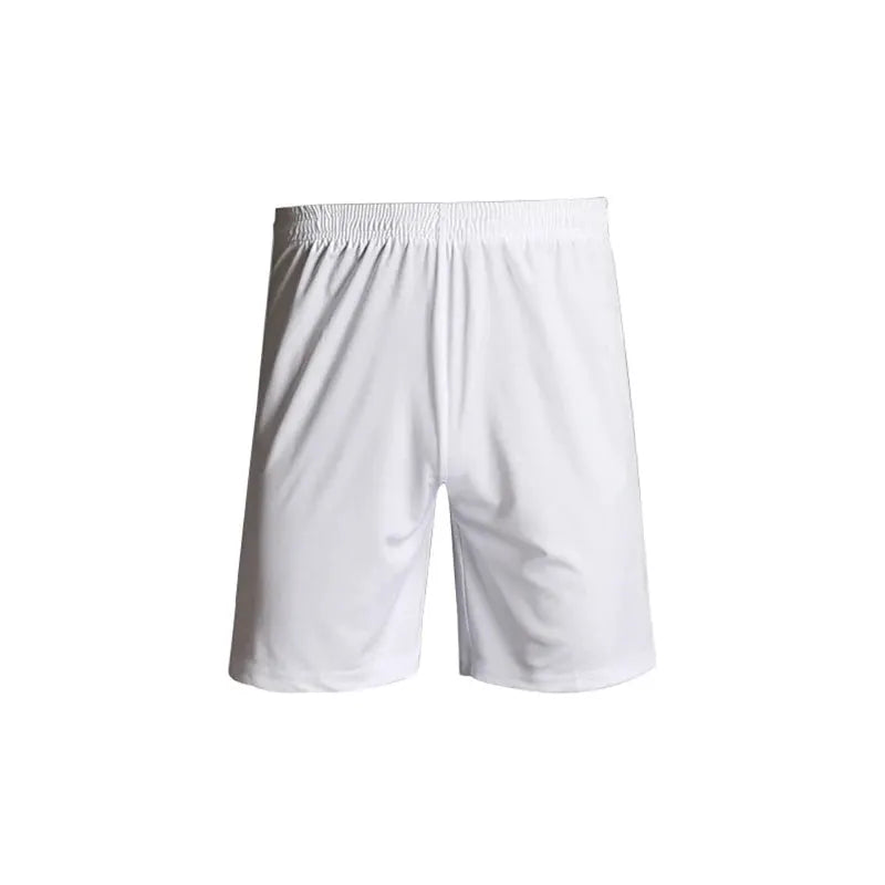 Men's white football running shorts by Simples Market, quick-drying double-layer breathable design