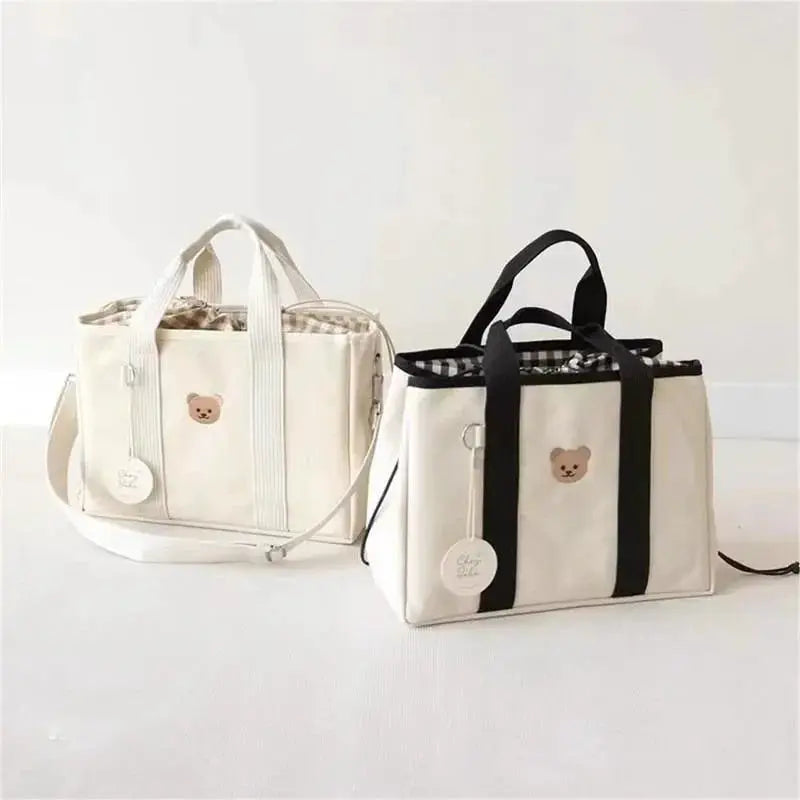 MomEase Medium Sized Diaper Bag With Multiple Compartments Hands Free Hobo Style For On The Go Moms