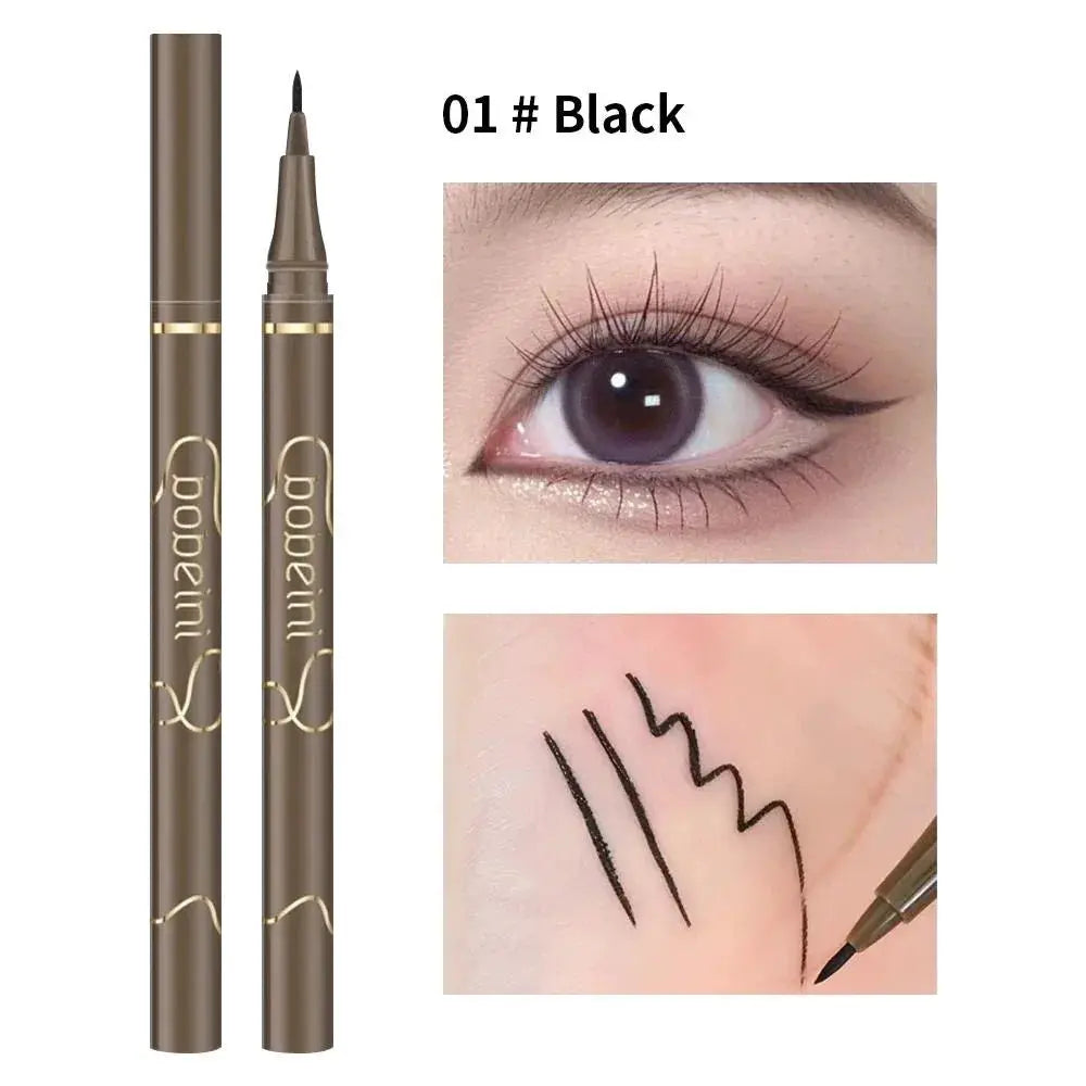 Silkworm Liquid Eyeliner Waterproof Quick Drying Ultra Fine Matte Black Brown Long Lasting For Precise Lines