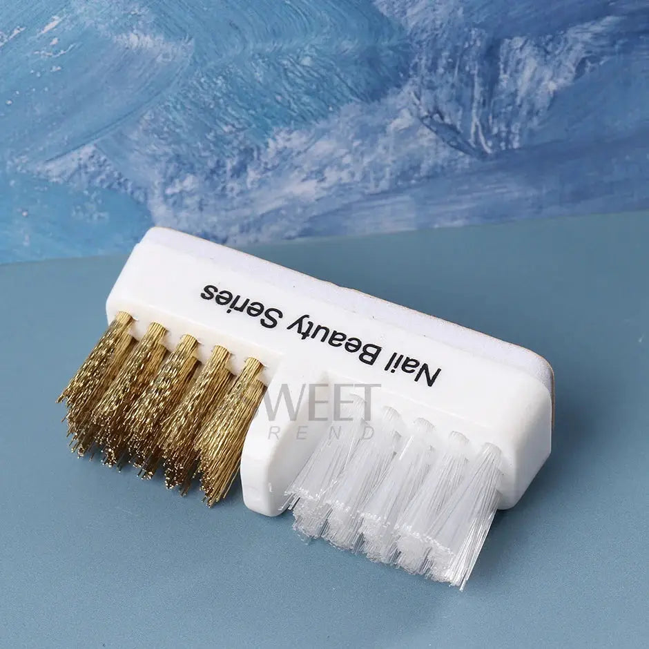 Electric Nail Grinding Head Cleaning Brush With Dual Copper Wire And Fiber Cleaning Heads
