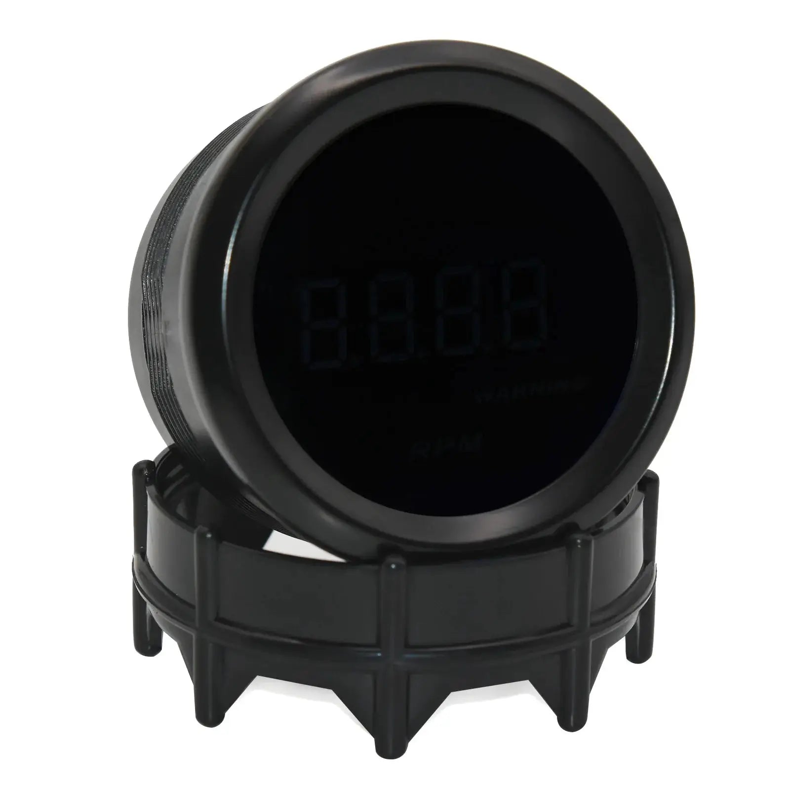 Universal 2-inch 52mm digital gauge with blue LED in black housing for oil pressure, temp, voltmeter, and RPM