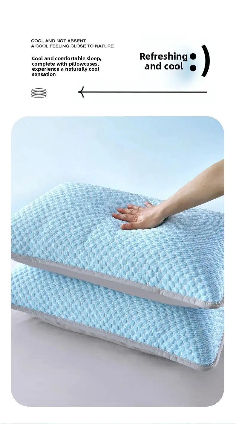 Simples Market 1pc Summer Cool Bean pillowcase, blue honeycomb breathable fabric, 48x74cm, no insert included.