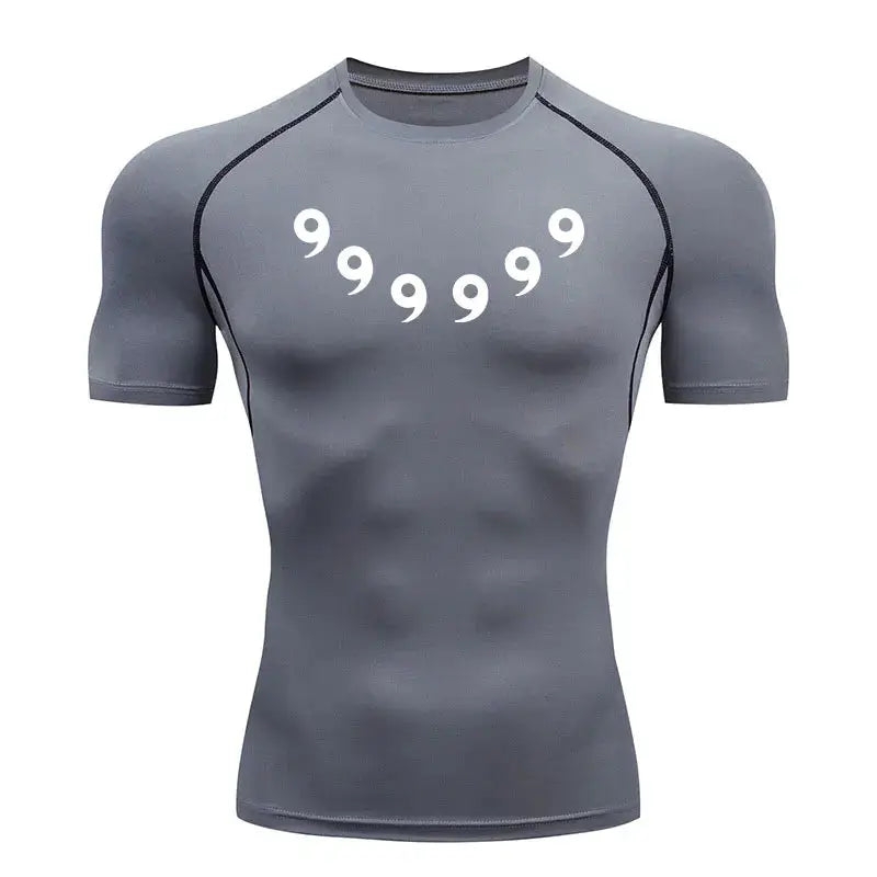 Anime Compression Set Running Sport Fitness Suit for Men Quick Dry Compression Shirt+Gym Shorts 2PCS Workout Summer Sportwear