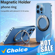 Magnetic phone ring holder with kickstand in blue by Simples Market; MagSafe-compatible for iPhone 12–14.