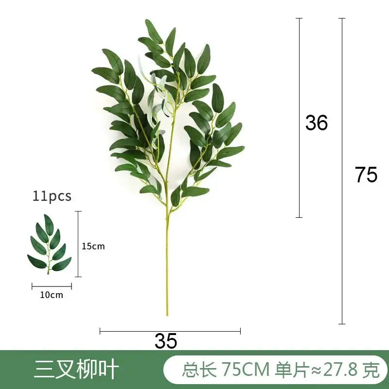Simples Market artificial eucalyptus stem; green faux foliage for wedding and home decor, 75 cm long