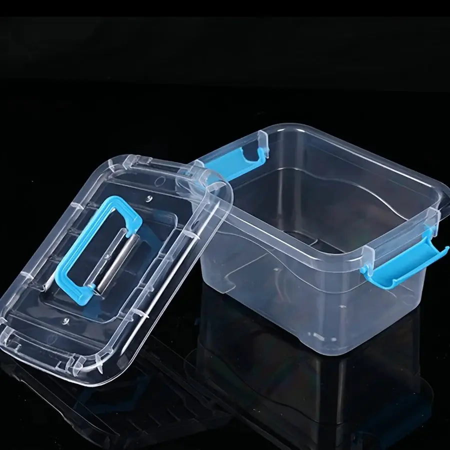 2 Pack Large Clear Plastic Storage Boxes Multifunctional for Desk Clothing and Documents Stackable