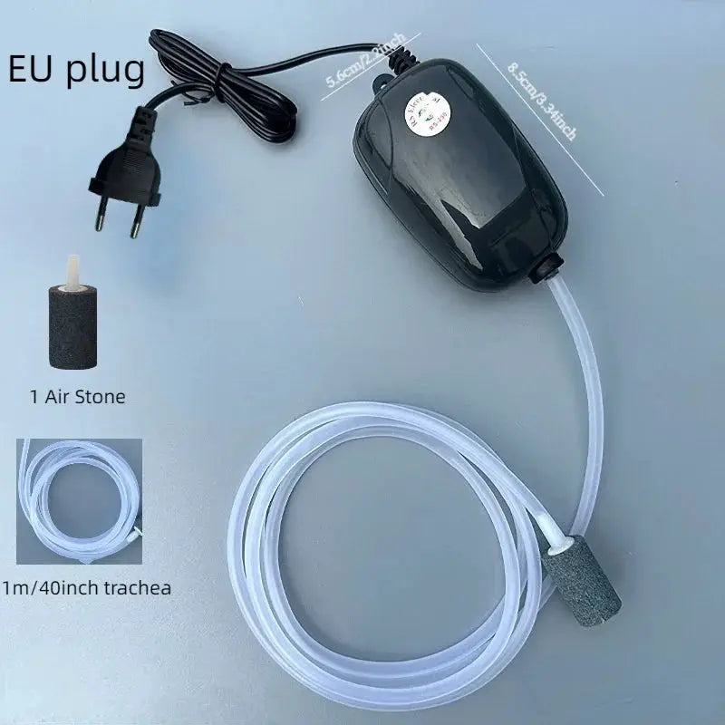 Aquarium Air Pump Fish Tank Mini Compressor Single And Double Outlet With Check Valve 220V 3W 5W