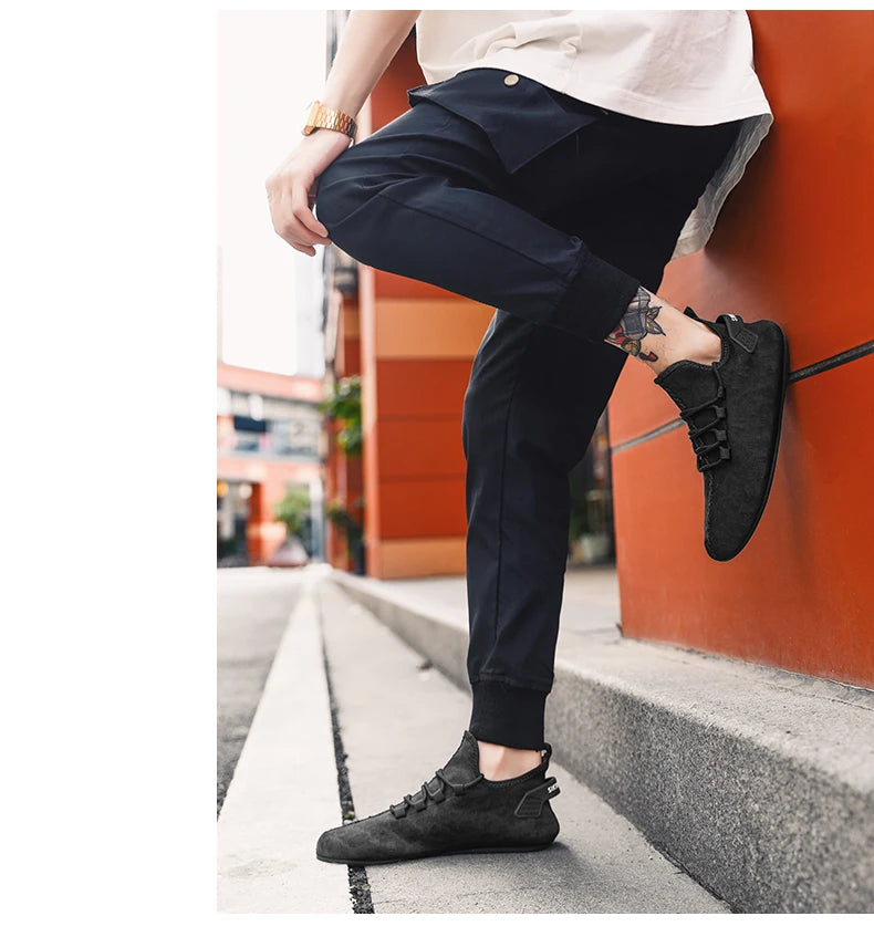 YRZL men's mesh loafers in black, casual driving moccasins with breathable non-slip sole