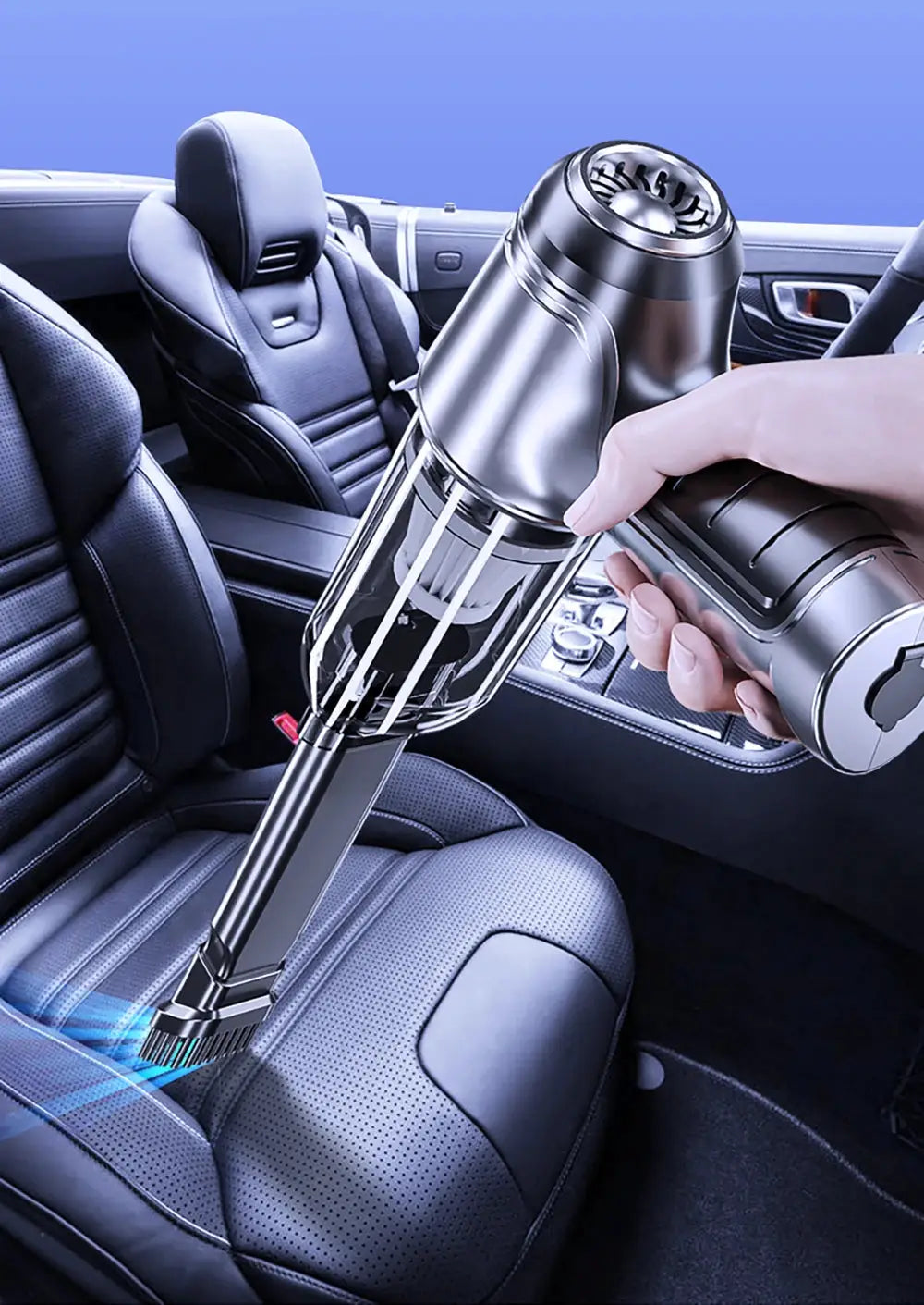Wireless car vacuum cleaner with 95000Pa suction, handheld 2-in-1 blower/vacuum
