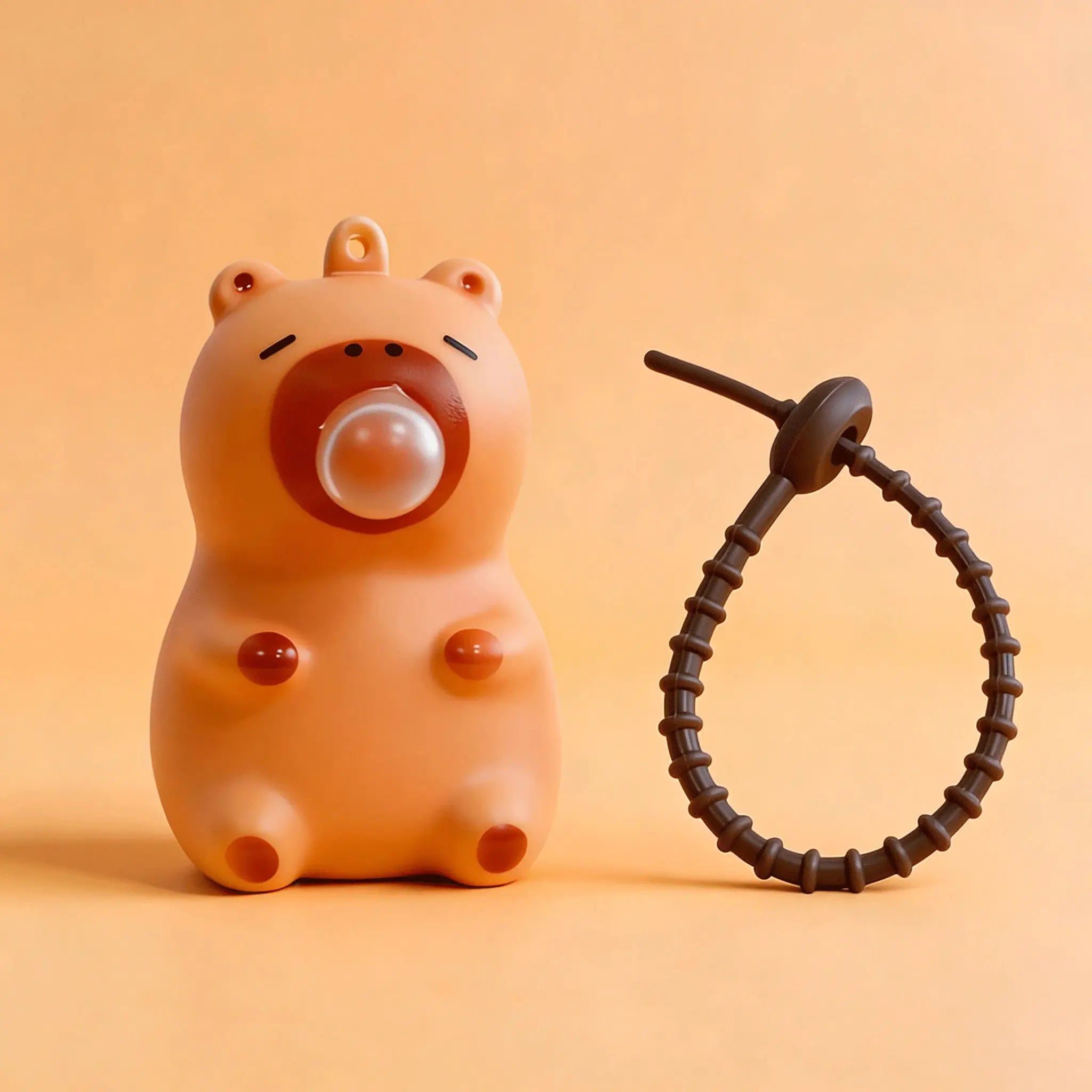 Capybara Doll Pinch Pendant Toy Stress Relief Squeeze Bubble Decompression For School Bags Keychains Car Desk Decor Gift