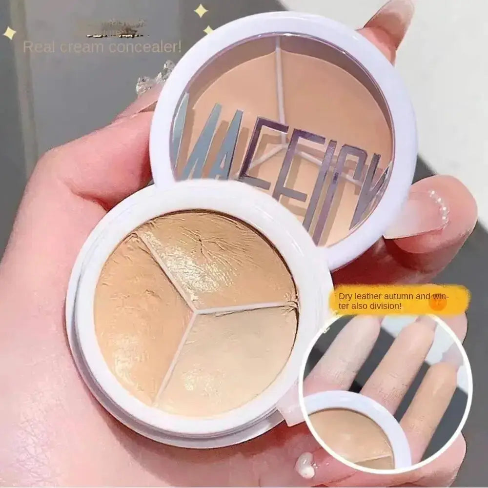 MAFFICK Three Color Concealer Palette For Dark Circles Blemishes And Eye Bags Professional Grade Coverage