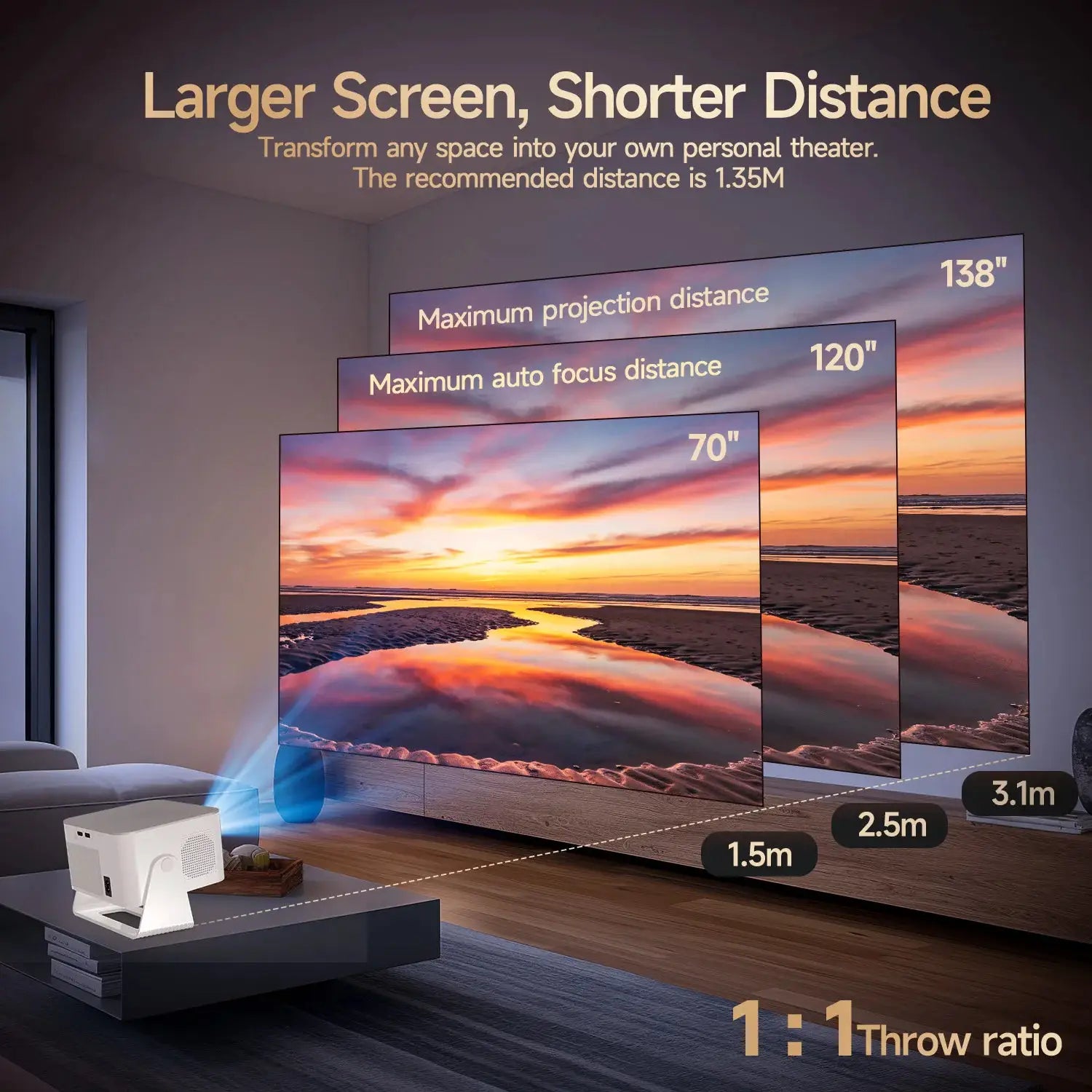 Magcubic HY350 Max Android 14 Portable Projector Auto Focus 8K 1080P
