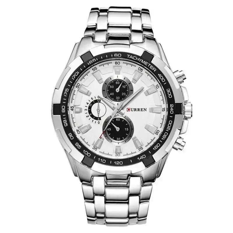 Curren 8023 Quartz Men Watch Water Resistant 3 Bar Stainless Steel Sports Military Wristwatch For Business