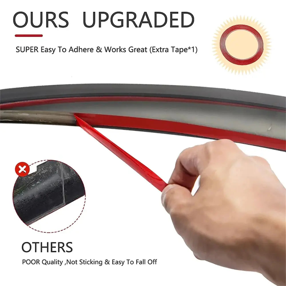 Tesla Model 3/Y red rear spoiler with adhesive tape shown
