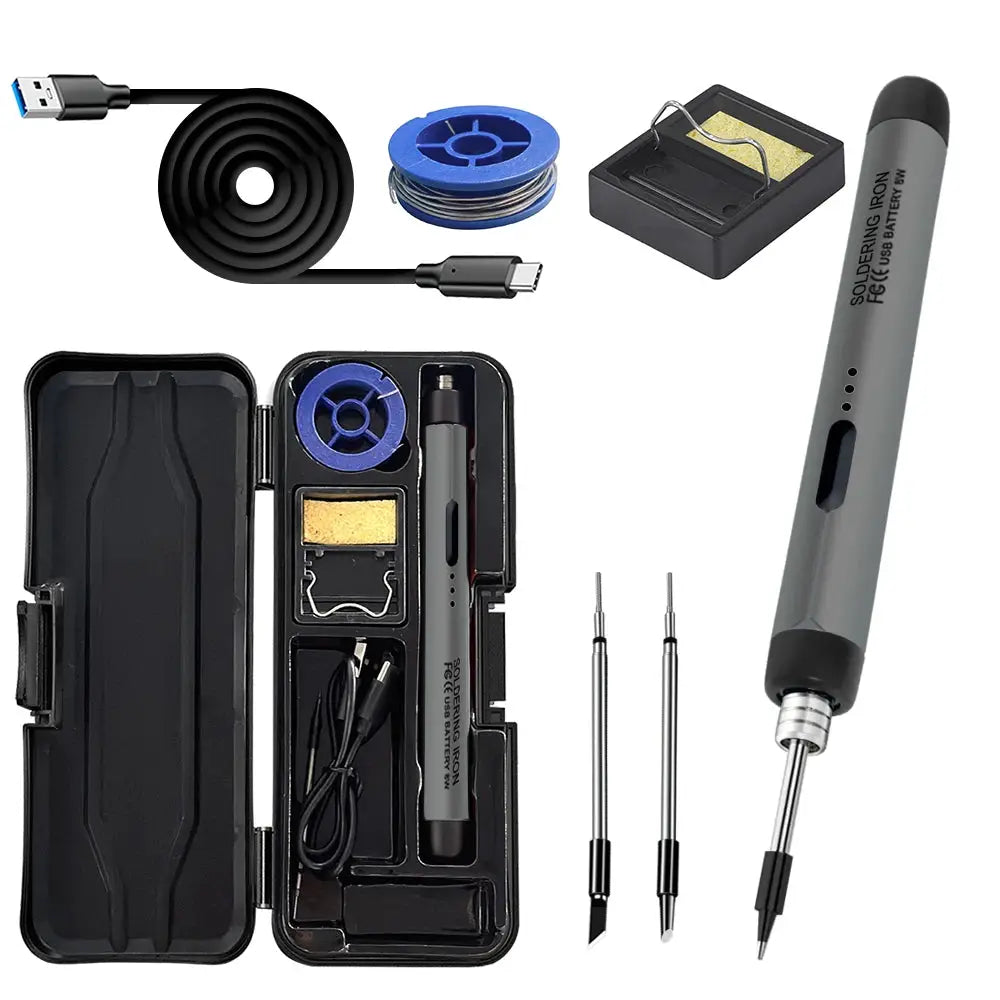 USB Soldering Iron Mini Portable Soldering Tool With Type C Charging 800mAh Battery Adjustable Temperature For DIY Use