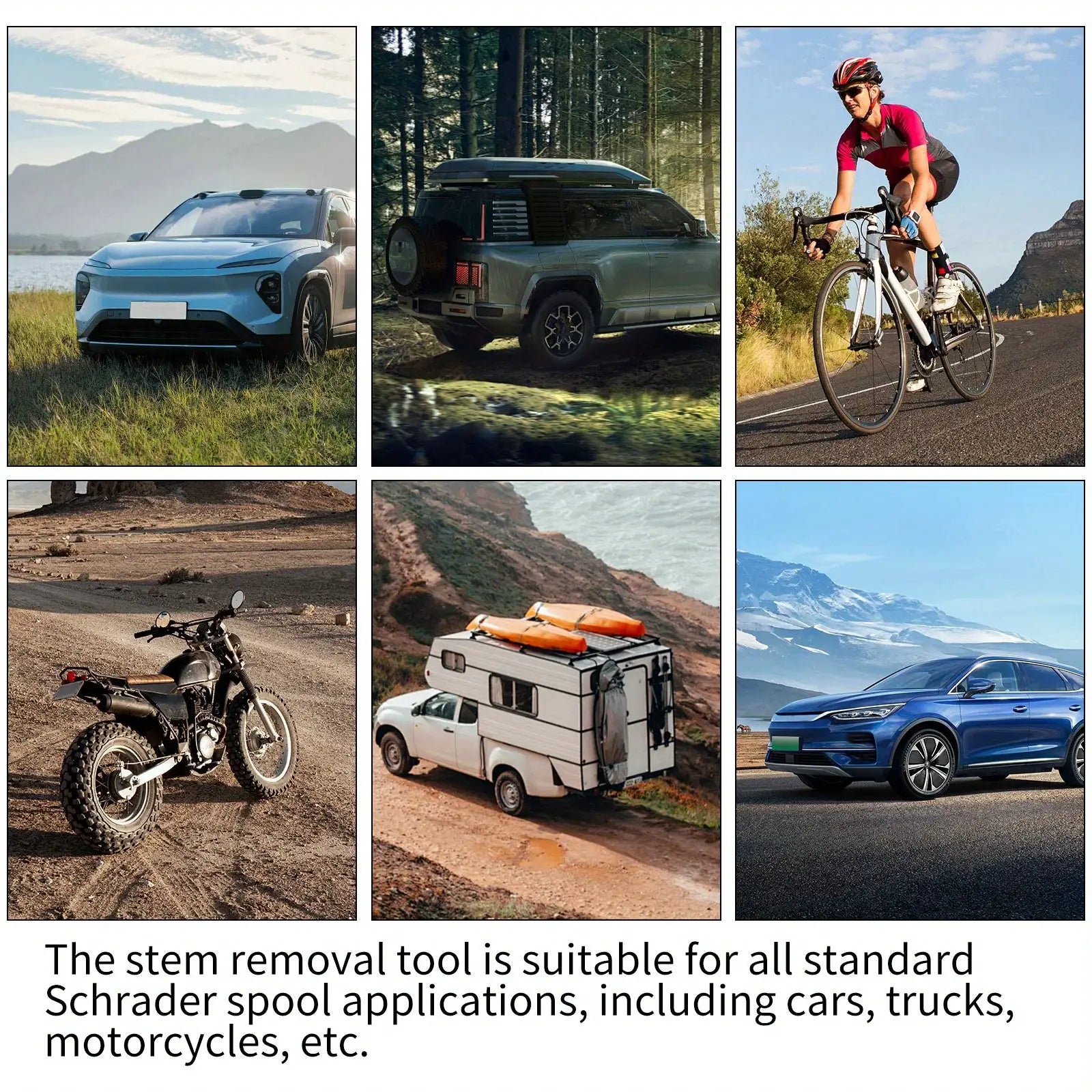 Tire valve stem core remover tool 3-piece set by Simples Market; heavy-duty tire repair for cars, bikes, motorcycles