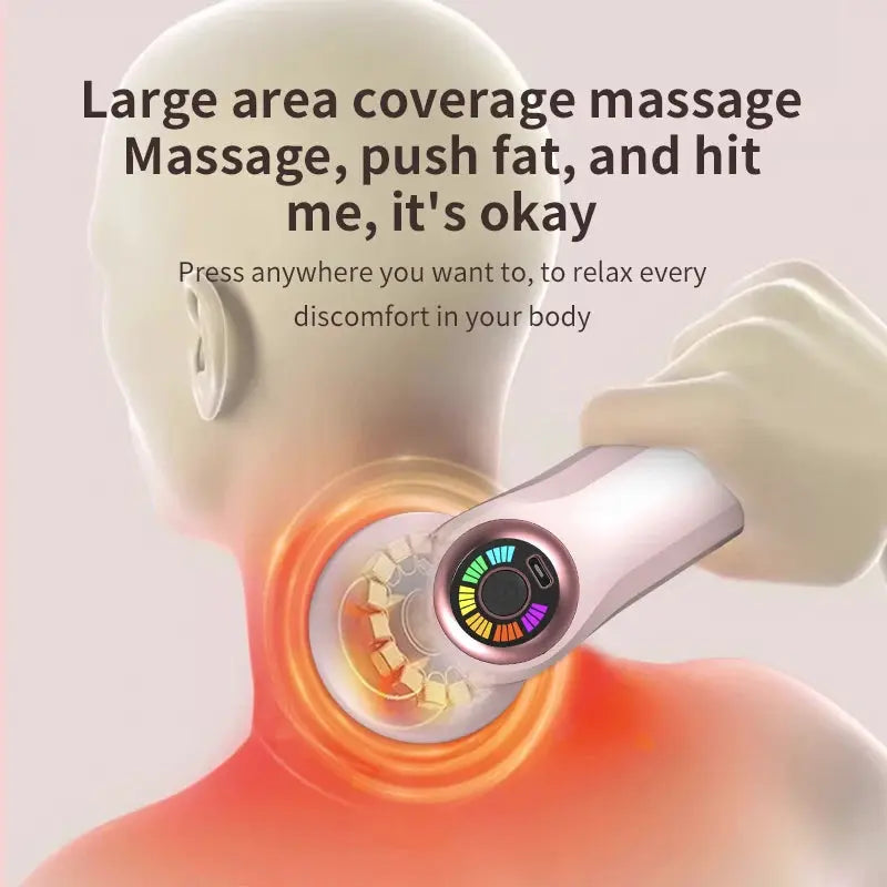 Simples Market cordless handheld neck and shoulder massager in rose-gold with a colorful dial