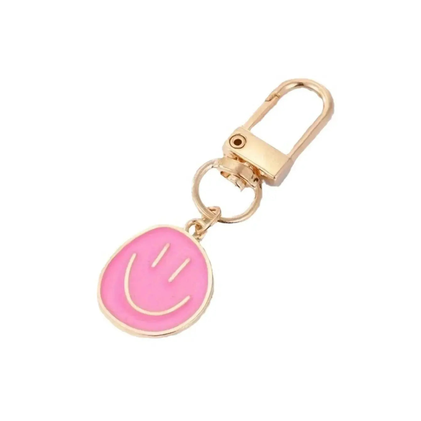 Smile Face Keychain Enamel Metal Key Ring Bag Accessory For Women And Ladies Multi Color Cute Pendant