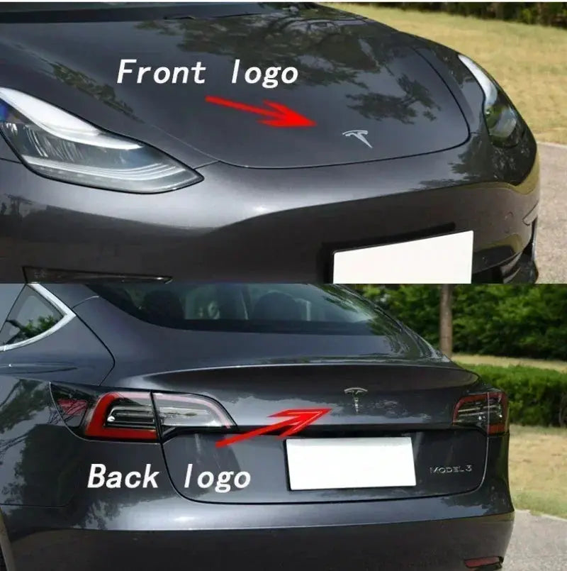 Tesla Model Y Front Hood Logo Emblem Zinc Alloy Car Badge Carbon Fiber
