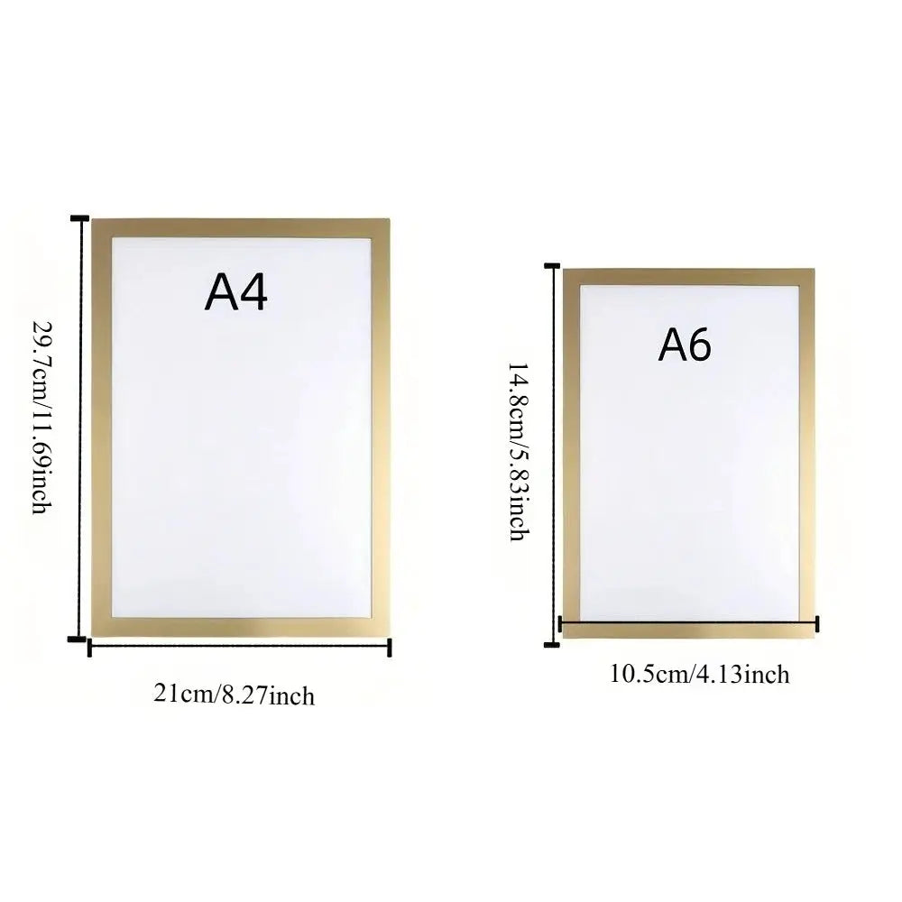 3 Pack Magnetic Photo Frame Set Self Adhesive Wall Frames For Photos And Notes Matte Black Minimalist Home Office