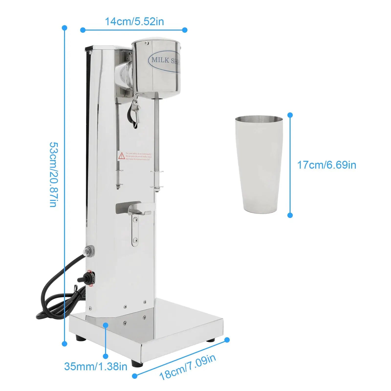 Milk shake machine by Simples Market, stainless steel, 650ml, 180W (2 items)