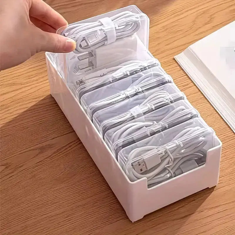 ProDesk Cable Organizer Storage Box Set Durable Plastic Office Cord Management And Device Accessory Organizer