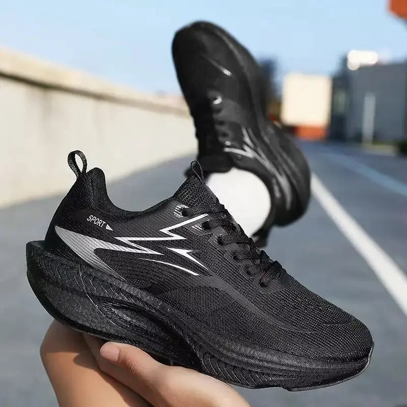 Marathon Mens And Womens Sports Running Shoes With Carbon Board Air Cushion Breathable Lightweight Nonskid Sneakers