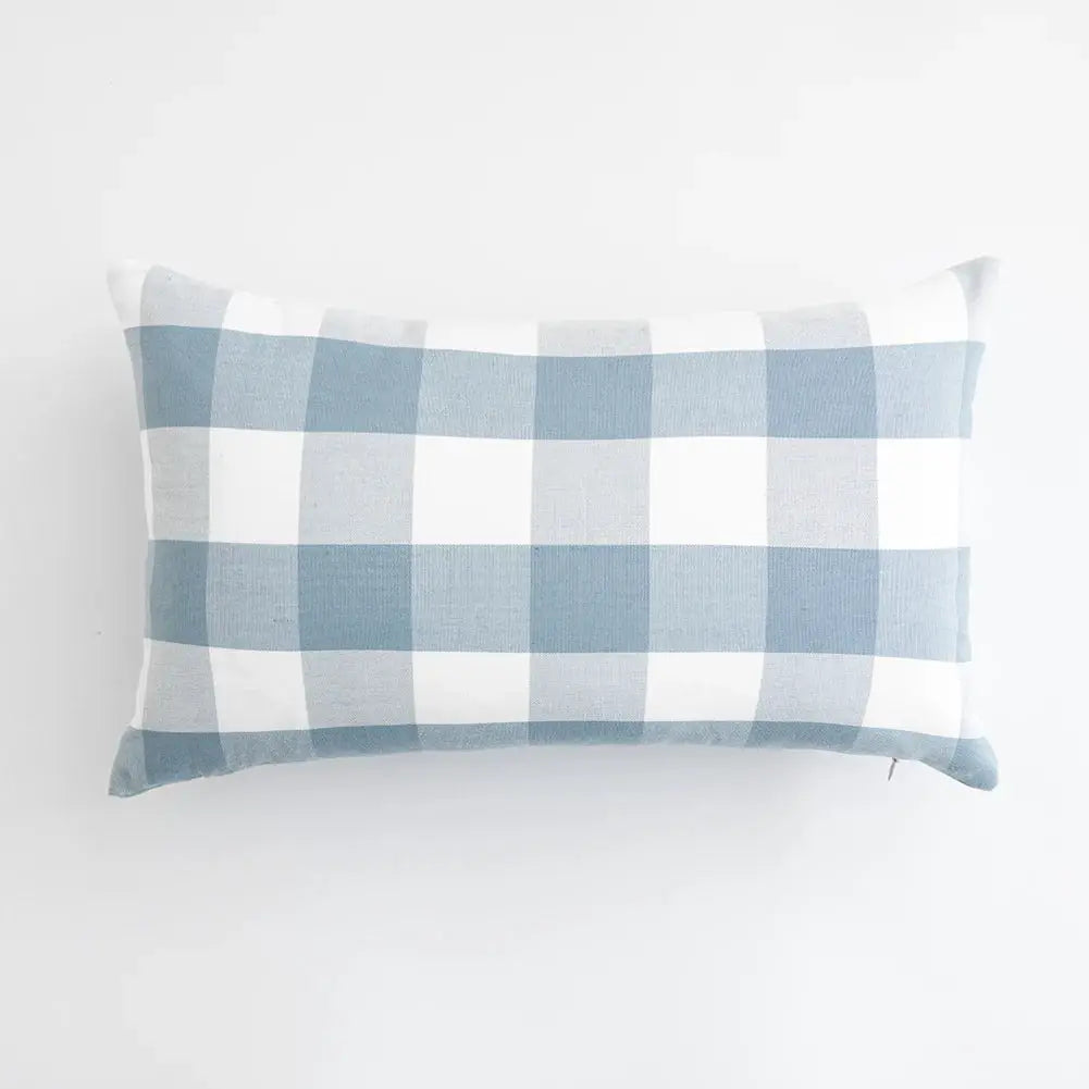 Pillow cover, light blue plaid, decorative sofa cushion, 30x50cm/45x45cm, 1pc, Simples Market