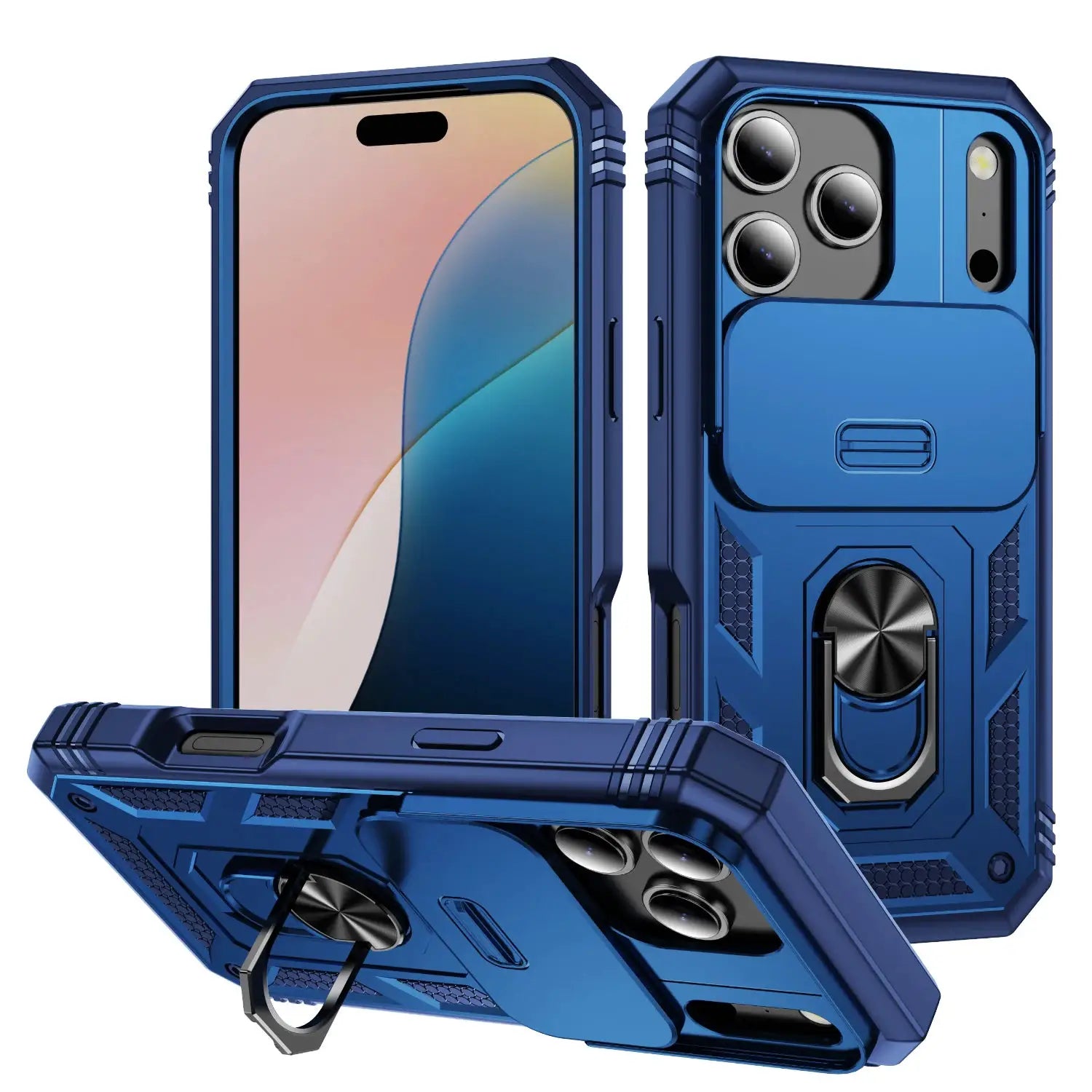 Simples Market blue rugged iPhone case with 360° rotating kickstand