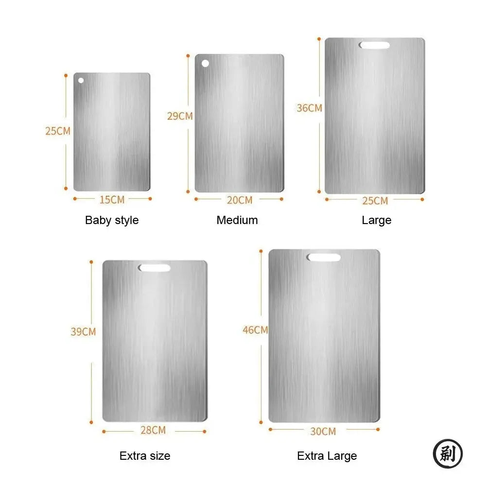 Stainless Steel Double Sided Cutting Board For Kneading Dough And Kitchen Prep Hygienic Antibacterial Surface