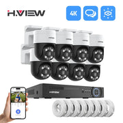 H.VIEW 8-channel 4K CCTV security camera system kit with 8 outdoor IP cameras and NVR