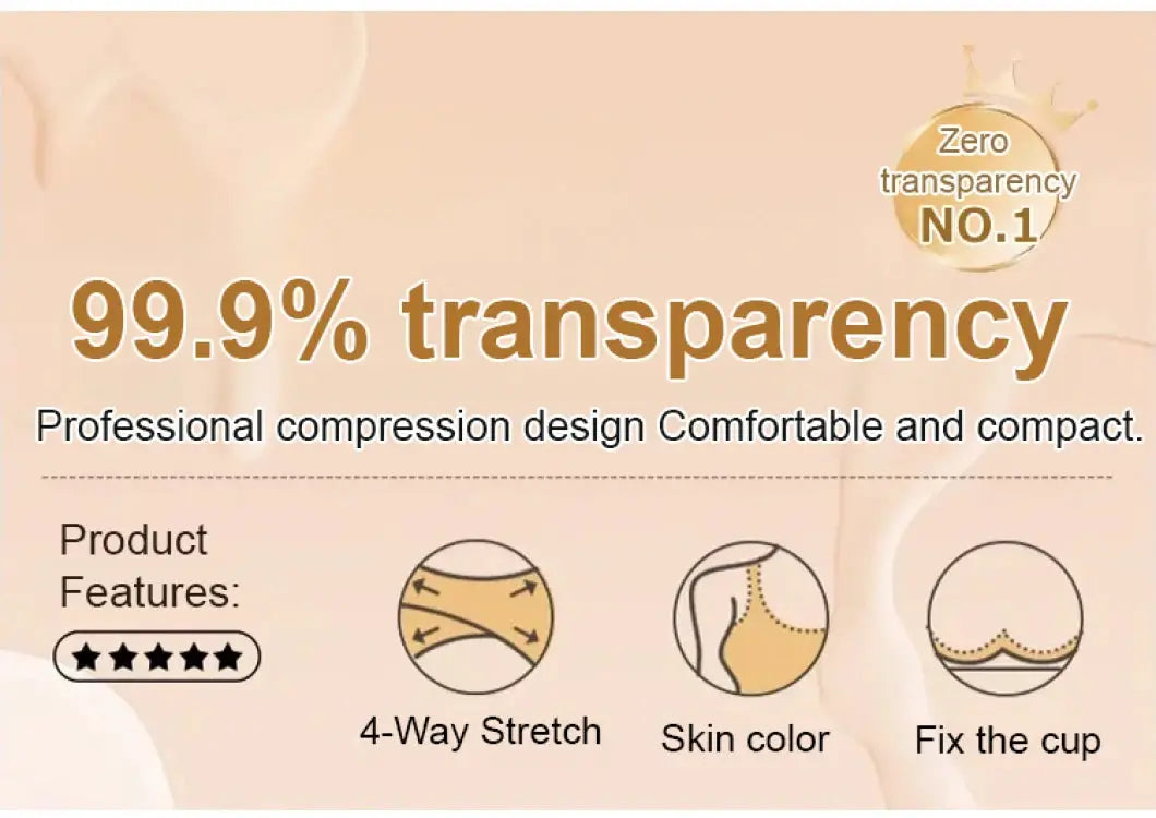 Women's invisible corset underwear with bra pads, 4-way stretch, skin color