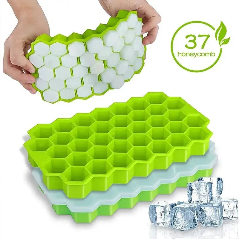 ChefCraft Honeycomb 37 Cube Lattice Ice Tray Without Lid For Quick Freezing And Easy Cleaning