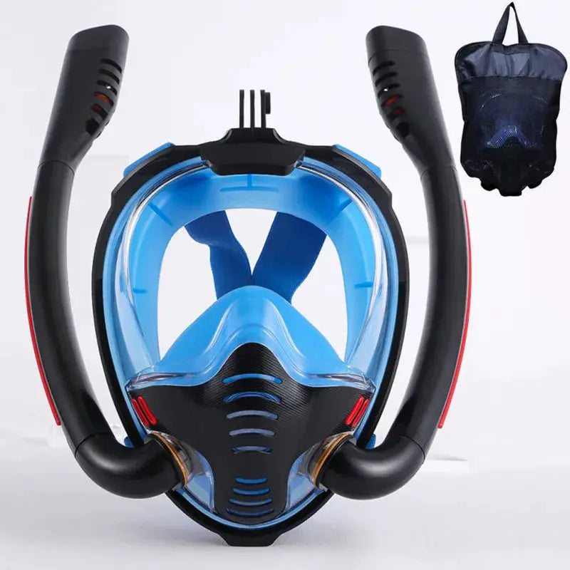 Double Tube Silicone Full Dry Snorkeling Mask For Adults Self Contained Underwater Breathing Goggles