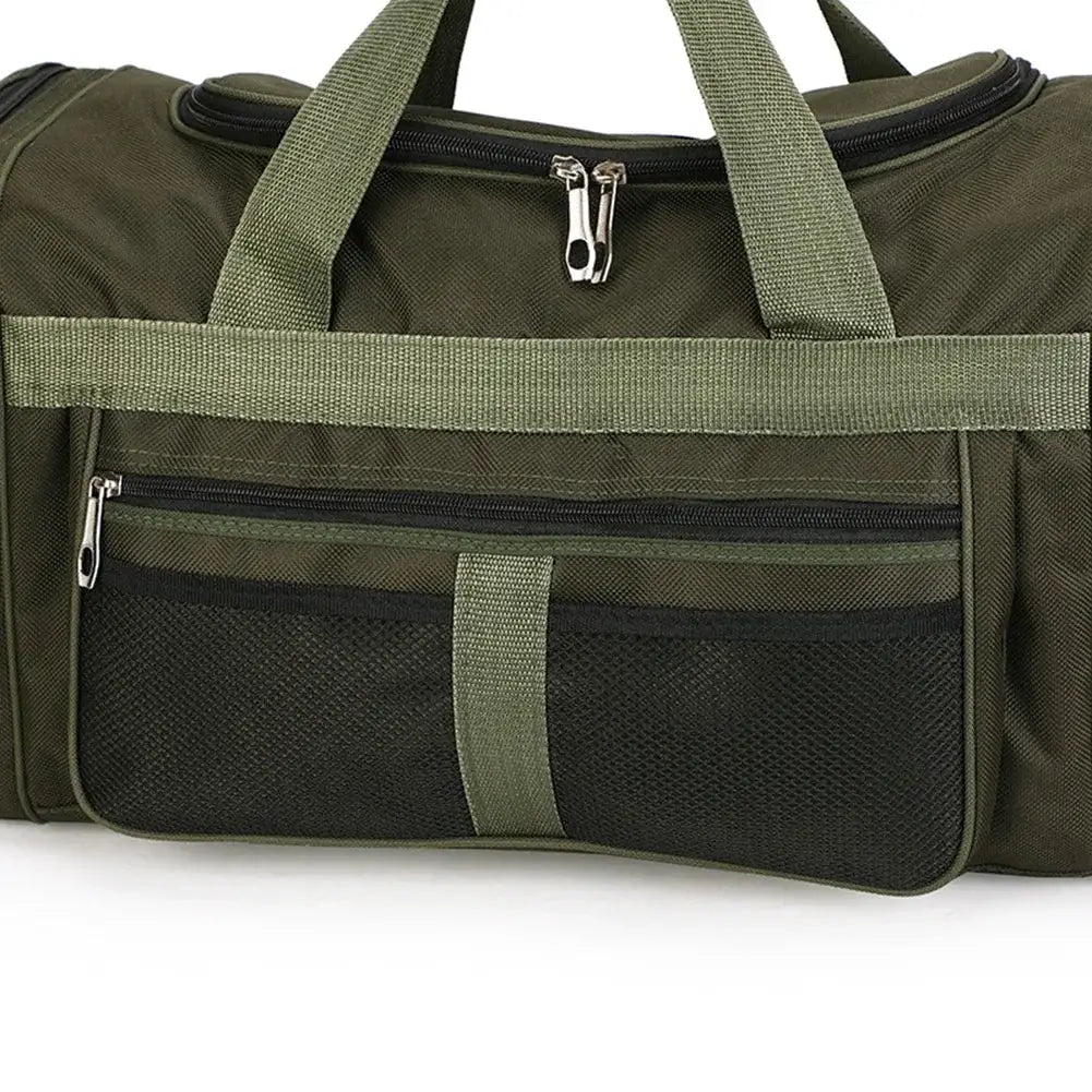 Simples Market Oxford dry-wet separation gym bag, olive green, large capacity with front zip pocket and mesh pocket