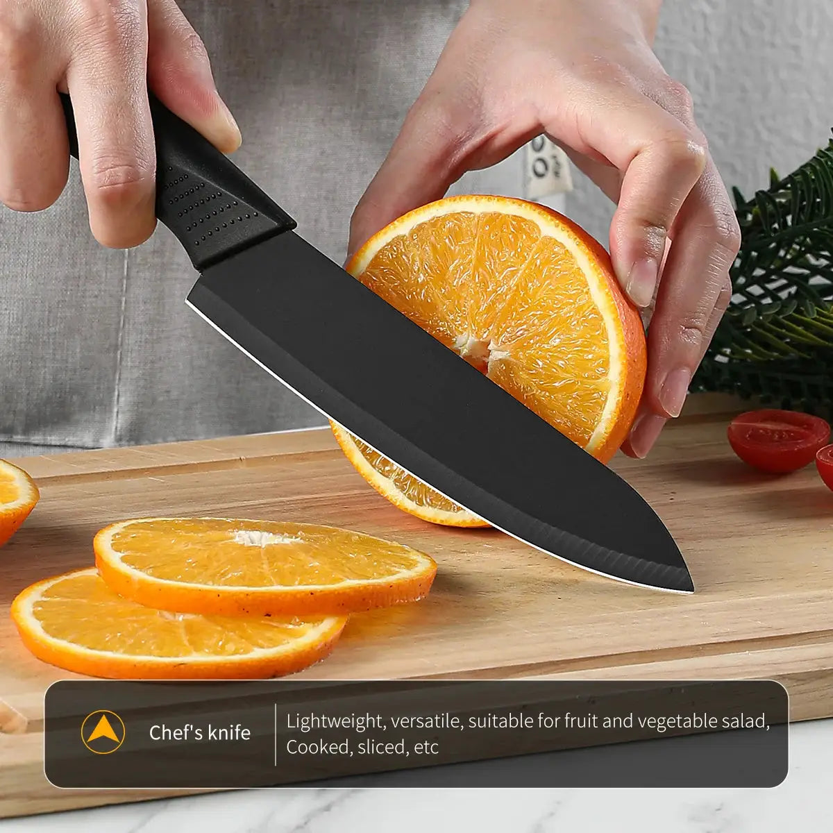 CulinaryCraft 3 And 5 Piece Kitchen Knife Set With High Grade Black Steel Blades And Durable Plastic Handles Gift Ready