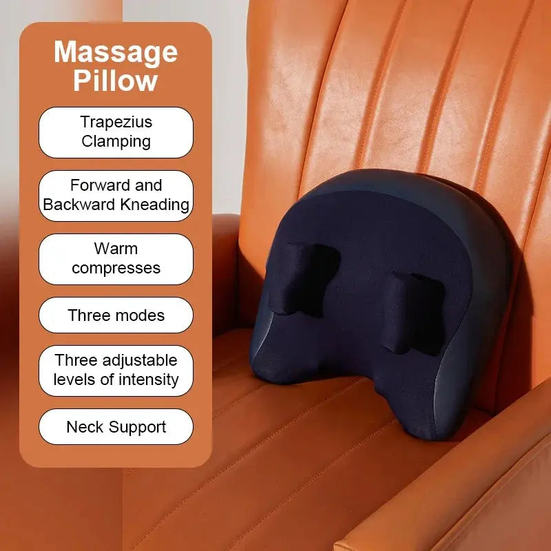 JAIYORL Trapezius Electric Massage Pillow, navy blue car and home massager with neck support