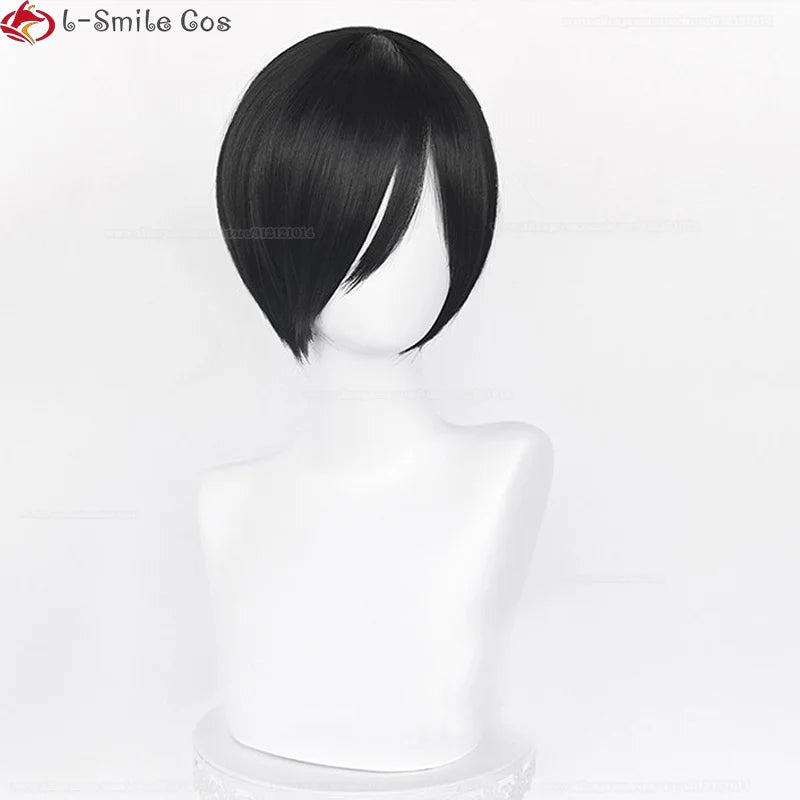 Anime Ada Wong cosplay wig, short 32cm black heat-resistant synthetic hair by Simples Market
