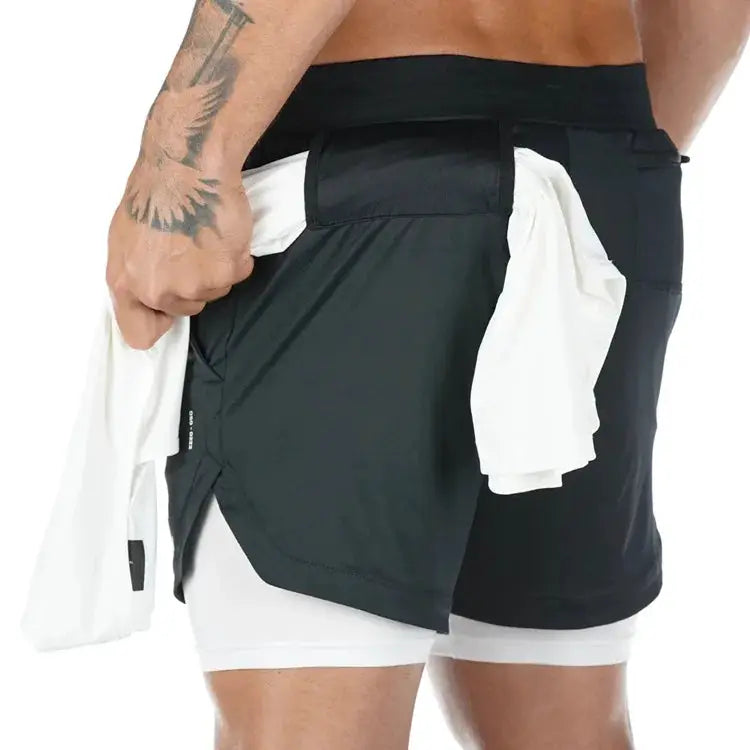 Camo 2 In 1 Running Shorts For Men Quick Dry Gym Fitness Shorts For Workout Training And Jogging