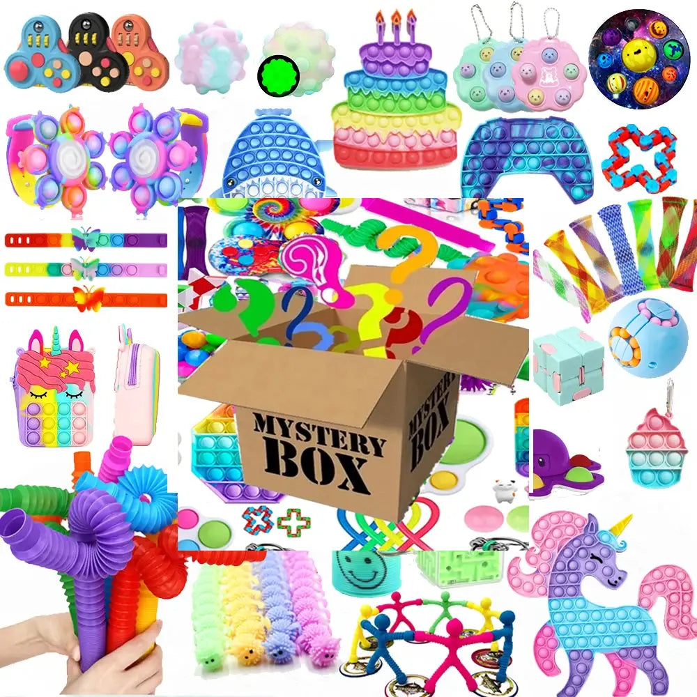 Random Mystery Fidget Toys Bag Pack For Kids Adults Sensory Toys Stress Relievers Autism ADHD Gift Set Spinner Squishy