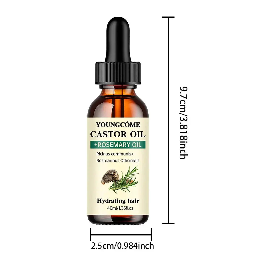 Castor Oil and Rosemary Oil Hair Growth Oil for Thicker Hair Shine and Reduced Hair Loss and Split Ends