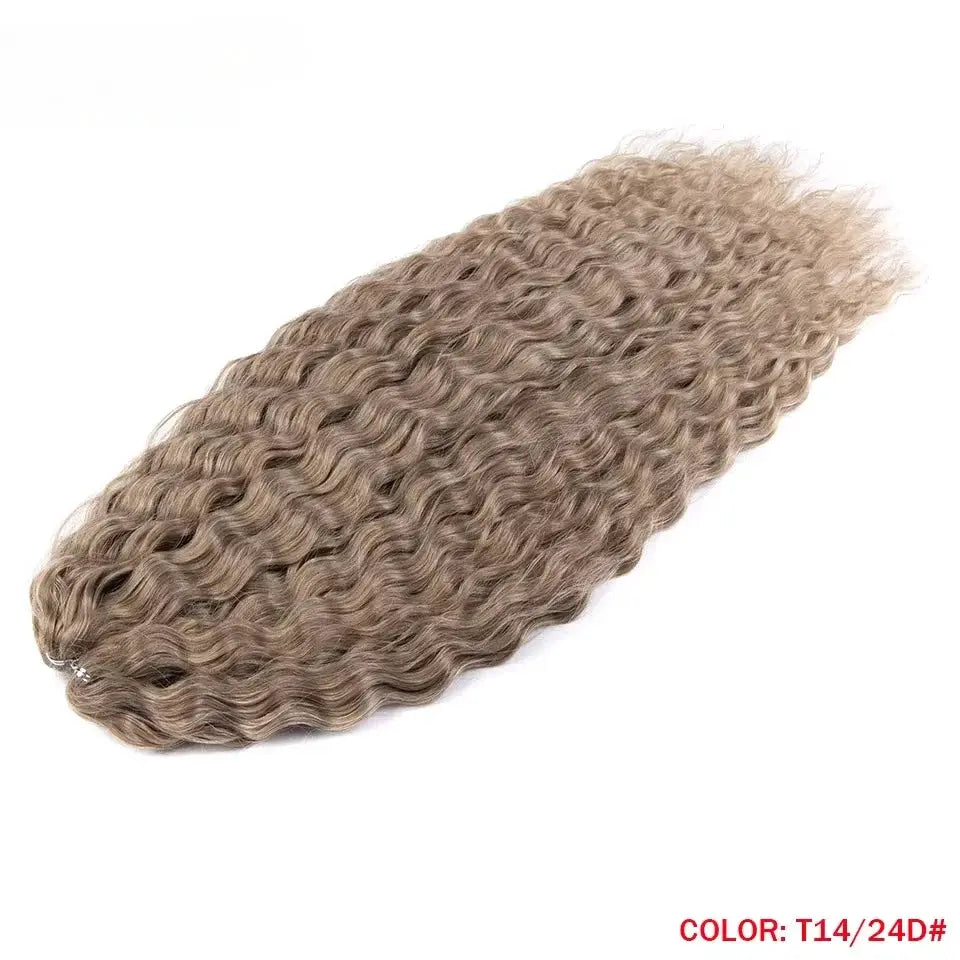 Ariel synthetic twist crochet hair by Simples Market, 22in, 300g, water-wave curls, ombre blonde T14/24D