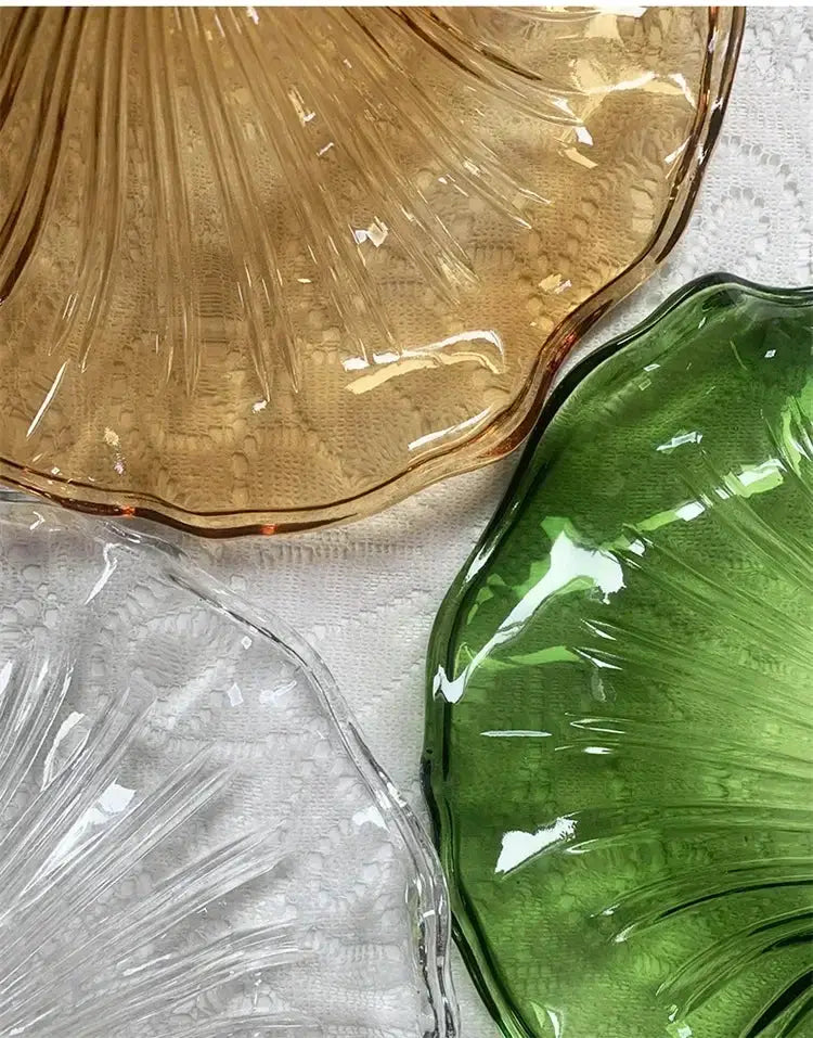 LED pendant lights with colorful glass shades in copper, green, and clear (3-piece set)