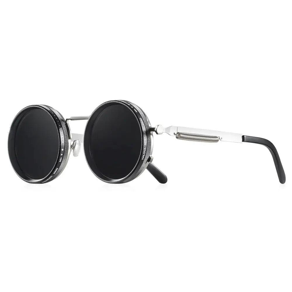 CRIXALIS Polarized Round Sunglasses With Adjustable Dimming ND9 UV400 Unisex Retro Punk Outdoor Fishing Eyeglasses