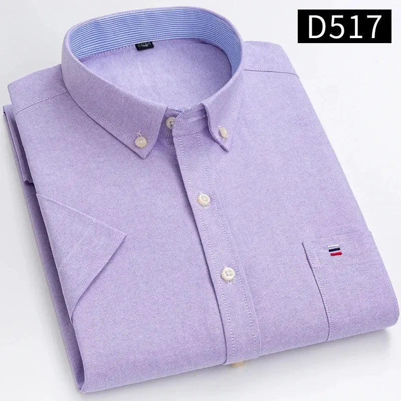 Simples Market lavender 100% cotton oxford shirt with button-down collar