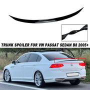 Rear trunk spoiler lip for VW Passat B6/B7/B8, 2005–2021, black soft plastic by Simples Market