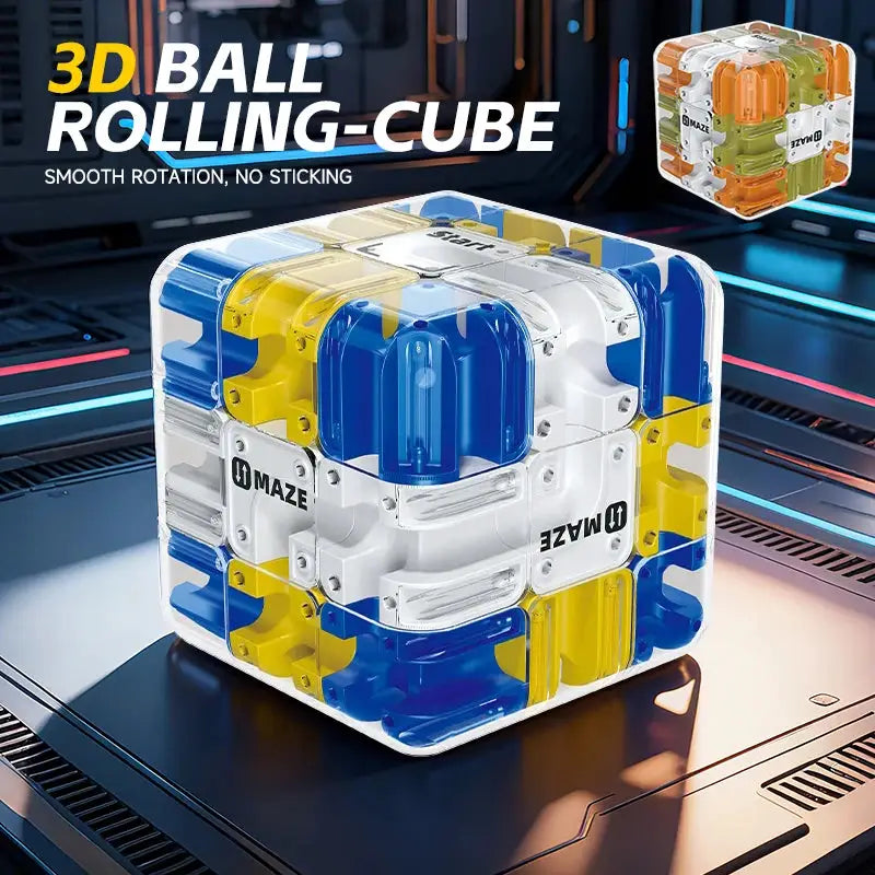 3D Maze Magic Cube Puzzle For Kids Fidget Toy Labyrinth Intelligence Cube For Logical Thinking And Stress Relief